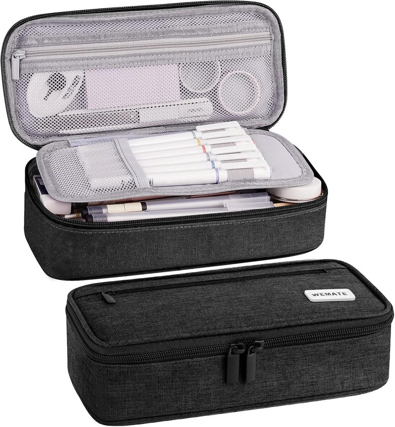 WEMATE Pencil Case, Large Storage Organizer for Stationery, Back - to - School Essential, Teacher Must - have, Big Pencil Pouch, Marker Case School Supplies for College & High School - Image 1